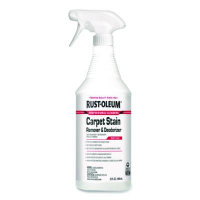Rust-Oleum® Professional Carpet Stain Remover Plus Deodorizer, Lemon Scent, 32 oz Spray Bottle, 6/Carton Carpet/Upholstery Cleaners - Office Ready