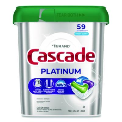 Cascade® ActionPacs®, Fresh Scent, 31.8 oz Tub, 59 Pacs/Tub Automatic Dishwasher Detergents - Office Ready