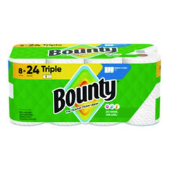 Bounty® Select-a-Size Kitchen Roll Paper Towels, 2-Ply, White, 6 x 11, 123 Sheets/Roll, 8 Triple Rolls/Carton
