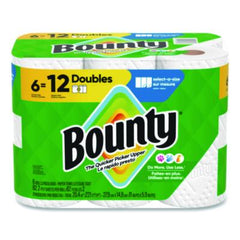 Bounty® Select-a-Size Kitchen Roll Paper Towels, 2-Ply, 6 x 11, White, 82 Sheets/Double Roll, 6 Rolls/Carton
