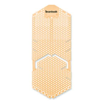 Boardwalk® Vertical Urinal Screen, Summer Sunshine Scent, Yellow, 5.22 oz, 6/Carton Urinal Screens/Blocks - Office Ready