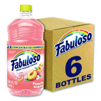 Fabuloso® Multi-Use Cleaner, Peach Scent, 56 oz Bottle, 6/Carton Multipurpose Cleaners - Office Ready