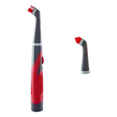 Rubbermaid® Reveal Power Scrubber, Red/White Nylon Bristles, 1.73