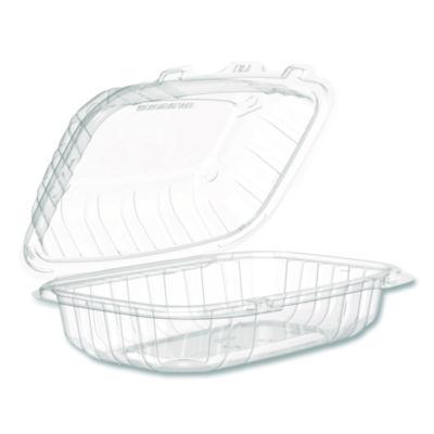 Dart® Microwaveable Hinged Containers, ProPlanet, 6.5 x 9 x 3, Clear, Plastic, 300/Carton Takeout Food Containers - Office Ready