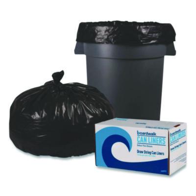 Heritage Reprocessed Resin Can Liners, 60 gal, 1.2 mil, 38 x 58, Black, 50 Rolls/Carton Repro Resin Waste Can Liners - Office Ready