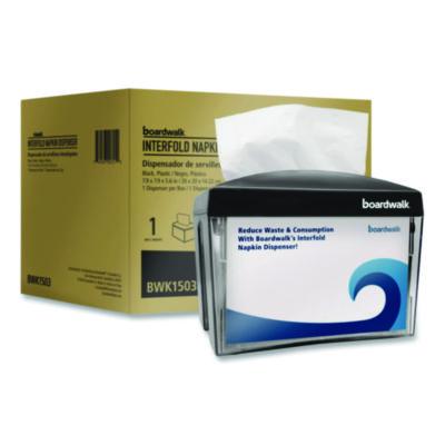 Boardwalk® Interfold Napkin Dispenser, 7.9 x 5.6 x 7.9, Black Napkin Dispensers - Office Ready