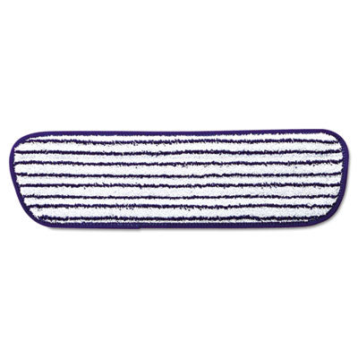 Rubbermaid® Commercial Microfiber Finish Pad, 18 x 5.5, Blue/White, 6/Box Finish Mop Head Pads - Office Ready