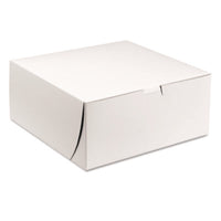 SCT® White One-Piece Non-Window Bakery Boxes, 9 x 9 x 4, White, Paper, 200/Carton Bakery Food Containers - Office Ready