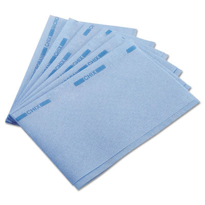 Chix® Food Service Towels, 13 x 21, Blue, 150/Carton Washable Cleaning Cloths - Office Ready