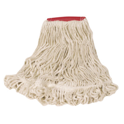 Rubbermaid® Commercial Super Stitch Blend Mop, Cotton/Synthetic, Large Size, Red/White Wet Mop Heads - Office Ready