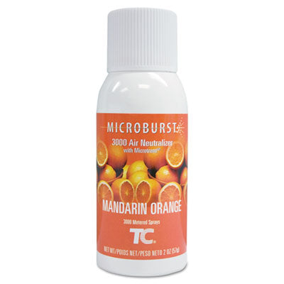 Rubbermaid® Commercial TC Microburst 3000 Air Freshener Refill, Mandarin Orange, 2 oz Aerosol Spray, 12/Carton Aerosol Air Freshener/Odor Eliminator Refills - Office Ready