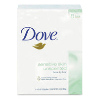 Dove® Sensitive Skin Bath Bar, Unscented, 4.5 oz, 8 Bars/Pack, 9 Packs/Carton Bar Soap - Office Ready