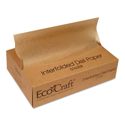 Bagcraft EcoCraft Interfolded Soy Wax Deli Sheets, 8 x 10.75, 500/Box, 12 Boxes/Carton Wax Paper - Office Ready
