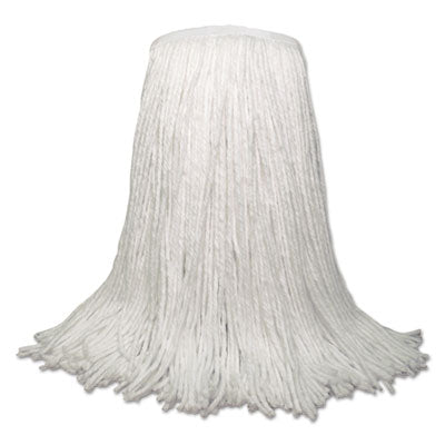 Boardwalk® Banded Rayon Cut-End Mop Heads, White, 20 oz, 1 1/4