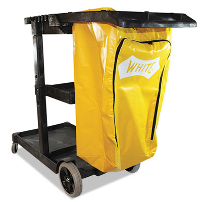 Impact® Janitorial Cart, Plastic, 3 Shelves, 1 Bin, 20.5
