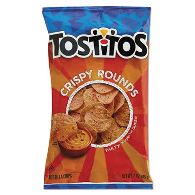 Tostitos® Tortilla Chips Crispy Rounds, 3 oz Bag, 28/Carton Snacks - Office Ready