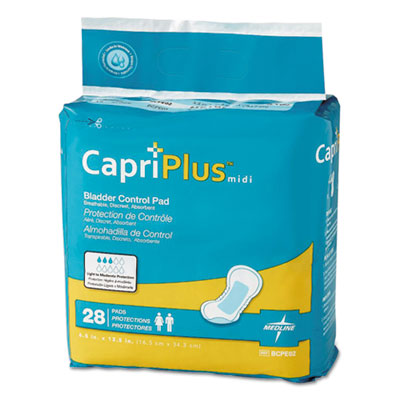 Medline Capri Plus™ Bladder Control Pads, Extra Plus, 6.5
