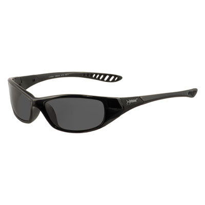 KleenGuard™ Hellraiser* Safety Glasses, Black Frame, Smoke Lens Wraparound Safety Glasses - Office Ready