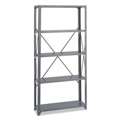 Safco® Heavy-Duty Commercial Steel Shelving Unit, Five-Shelf, 36w x 12d x 75h, Dark Gray Multiuse Shelving, Open - Office Ready