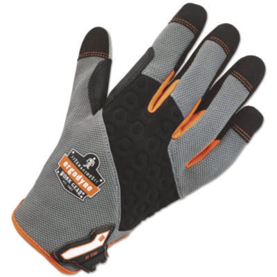 ergodyne® ProFlex® 710 Heavy-Duty Utility Gloves, Medium, Gray, 1 Pair Work Gloves, Fabric - Office Ready