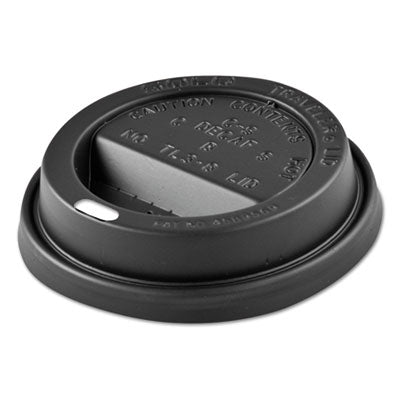 SOLO® Traveler® Sip Through Lids for ThermoGuard® Hot Cups, Fits 12 oz to 24 oz Hot Cups, Plastic, Black, 1,200/Carton Hot Cup Dome Lids - Office Ready