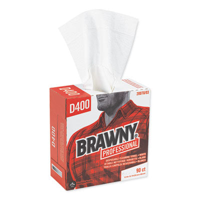 Brawny® Professional Medium Duty Premium DRC Wipers, 1-Ply, 9.25 x 16.3, Unscented, White, 90 Wipes/Box, 10 Boxes/Carton Disposable Dry Wipes - Office Ready