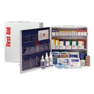 First Aid Only™ ANSI 2015 Compliant Industrial First Aid Kit, 100 People, 676 Pieces, Metal Case Commercial First Aid Kits - Office Ready