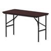 Alera® Rectangular Wood Folding Table, Rectangular, 48w x 23.88d x 29h, Mahogany Multiuse Folding & Nesting Tables - Office Ready