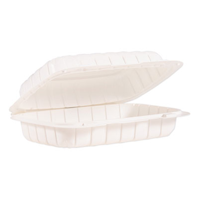 Dart® Hinged Lid Containers, Hoagie Container, 6.5 x 9 x 2.8, White, Plastic, 200/Carton Takeout Food Containers - Office Ready