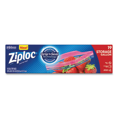 Ziploc® Double Zipper Storage Bags, Triple System Seal, Gallon, 9.6