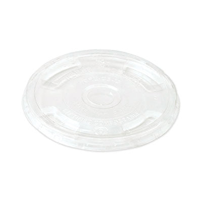 World Centric® PLA Clear Cold Cup Lids, Flat Lid, Fits 9 oz to 24 oz Cold Cups, Plastic, Clear, 1,000/Carton Cold Cup Lids - Office Ready