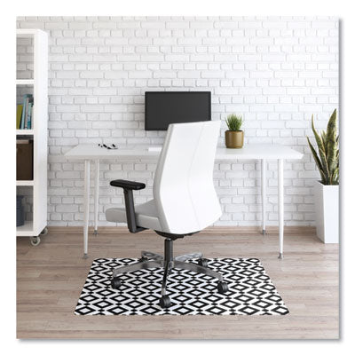 deflecto® FashionMat Chair Mat, Rectangular, 35 x 40, Diamonds Chair Mats - Office Ready