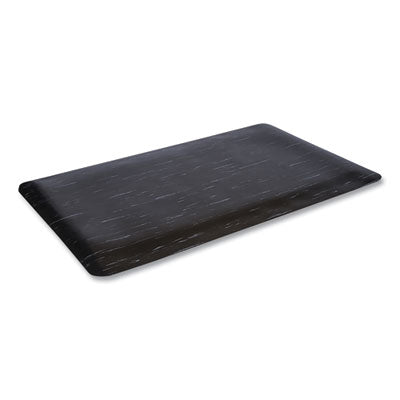 Crown Cushion-Step Marbleized Rubber Mat, 36 x 72, Black Anti Fatigue Mats - Office Ready