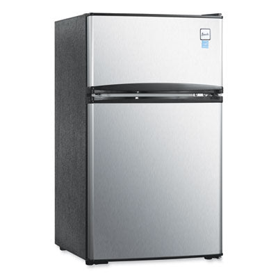 Avanti Counter-Height 3.1 Cu. Ft. Two-Door Refrigerator/Freezer, Black/Stainless Steel Counter Height Refrigerators - Office Ready