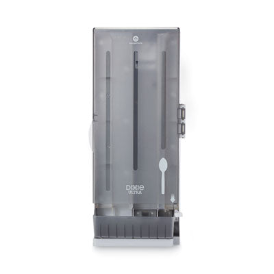 Dixie® SmartStock® Dining Utensil Dispenser, Spoons, 10 x 8.78 x 24.75, Smoke Tower Utensil Dispensers - Office Ready
