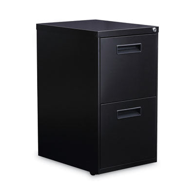 Alera® File Pedestal, Left or Right, 2 Legal/Letter-Size File Drawers, Black, 14.96