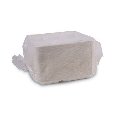 Boardwalk® Bagasse Dinnerware, 5-Compartment Tray, Sugarcane, 10 x 8, White, 500/Carton Compartment/Meal Trays - Office Ready