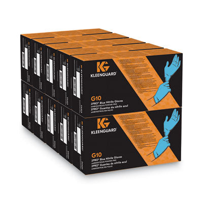 KleenGuard™ G10 2PRO Nitrile Gloves, Blue, Large, 100/Box Disposable Work Gloves, Nitrile - Office Ready