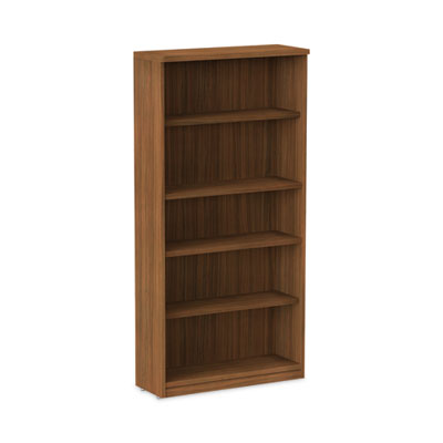 Alera® Alera® Valencia™ Series Bookcase, Five-Shelf, 31.75w x 14d x 64.75h, Modern Walnut Standard Multi-Shelf Bookcases - Office Ready