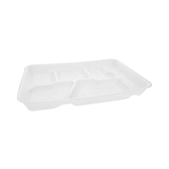 Pactiv Evergreen Foam School Trays, 6-Compartment Tray, 8.5 x 11.5 x 1.25, White, 500/Carton