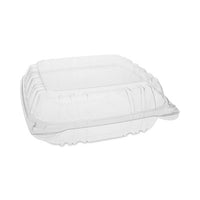 Pactiv Evergreen SENSATION SmartLock® Hinged Lid Container, 8.34 x 8.24 x 3.05, Clear, Plastic, 200/Carton Takeout Food Containers - Office Ready