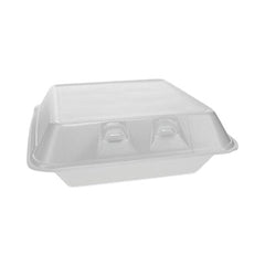 Pactiv Evergreen SmartLock® Foam Hinged Lid Container, Large, 9 x 9.13 x 3.25, White, 150/Carton
