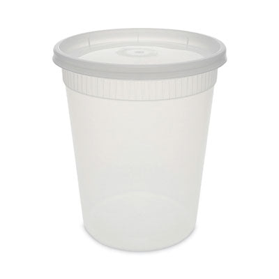 Pactiv Evergreen Newspring® DELItainer® Microwavable Container, 32 oz, 4 .55 Diameter x 5.55 h, Clear, Plastic, 240/Carton Takeout Food Containers - Office Ready