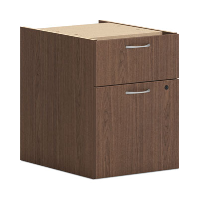 HON® Mod Support Pedestal, Left or Right, 2-Drawers: Box/File, Legal/Letter, Sepia Walnut, 15