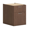 HON® Mod Support Pedestal, Left or Right, 2-Drawers: Box/File, Legal/Letter, Sepia Walnut, 15" x 20" x 20" Vertical Pedestal File Cabinets - Office Ready