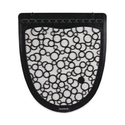 Boardwalk® Disposable Urinal Floor Mat 2.0, Slip-Resistant Rubber, 17.5 x 20, Black/White, 6/Carton Bath & Restroom Mats - Office Ready