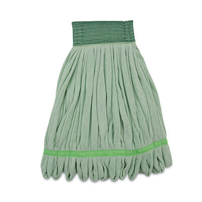 Boardwalk® Microfiber Looped-End Wet Mop Heads, Medium, Green, 12/Carton Wet Mop Heads - Office Ready