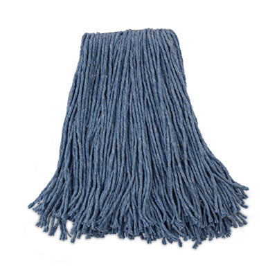 Boardwalk® Cut-End Wet Mop Heads, Standard Head, Cotton/Synthetic Fiber, Cut-End, #20, Blue, 12/Carton Wet Mop Heads - Office Ready