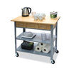 Vertiflex® Countertop Serving Cart, Wood, 3 Shelves, 3 Drawers, 35.5" x 19.75" x 34.25", Oak/Gray Beverage/Refreshment Stations - Office Ready
