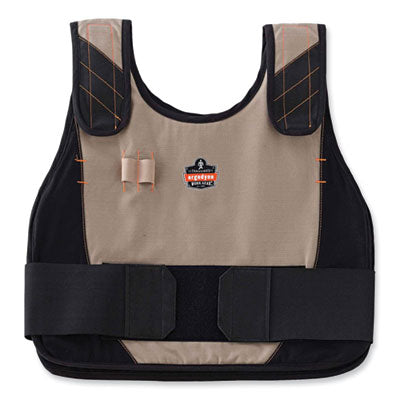 ergodyne® Chill-Its 6215 Premium FR Phase Change Cooling Vest with Packs, Modacrylic Cotton, Large/X-Large, Khaki Safety Vests - Office Ready